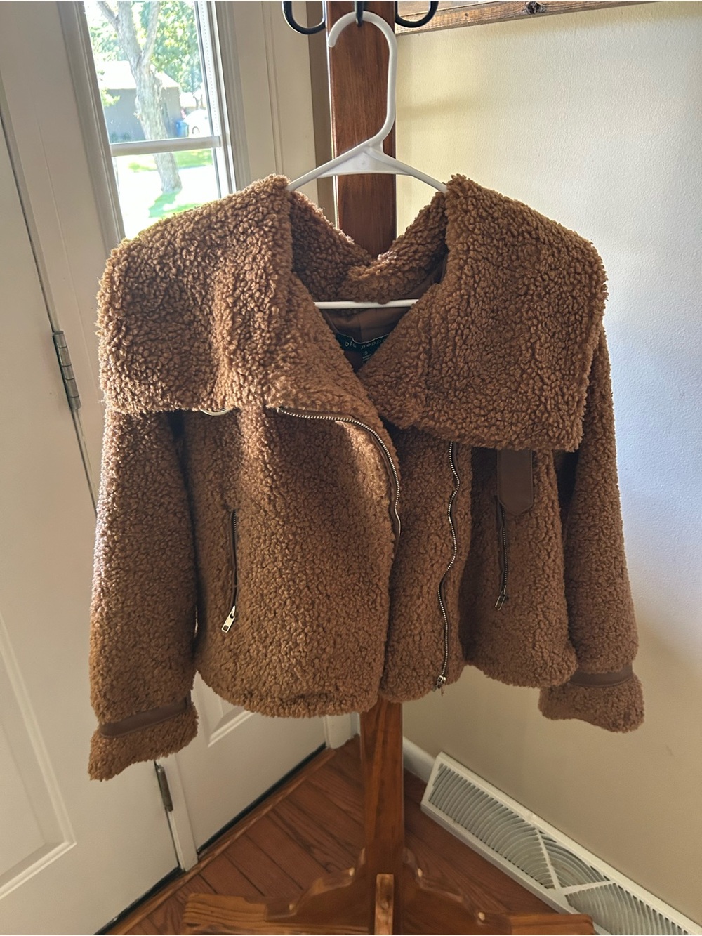 Blu Pepper Kids Teddy Sherpa Jacket - Brown